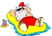 Santa in the pool